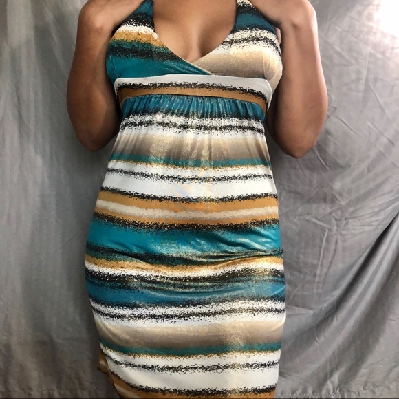 Horizontal striped casual dress - Picture 3 of 4